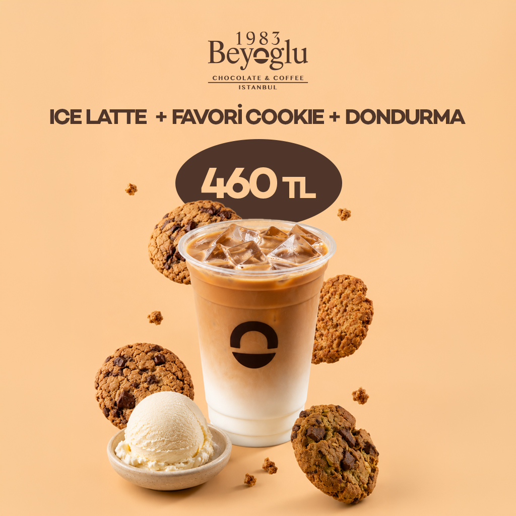 ICE LATTE + COOKİE + DONDURMA