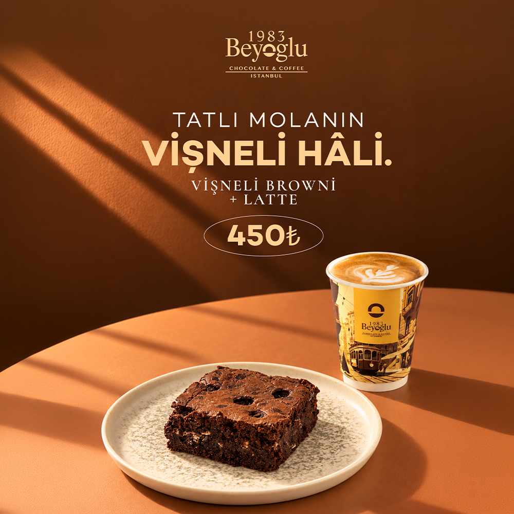 VİŞNELİ BROWNİE + LATTE