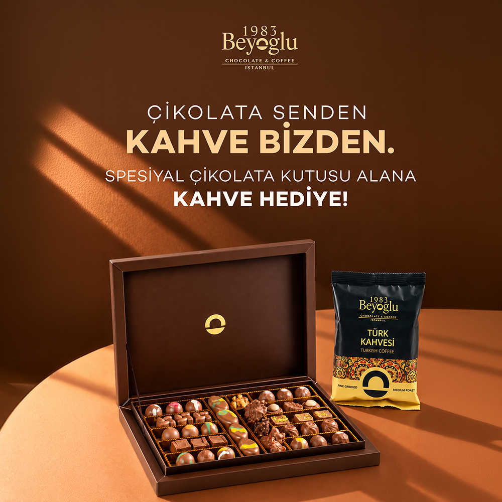 KUTU ÇİKOLATA YANINA PAKET KAHVE HEDİYE