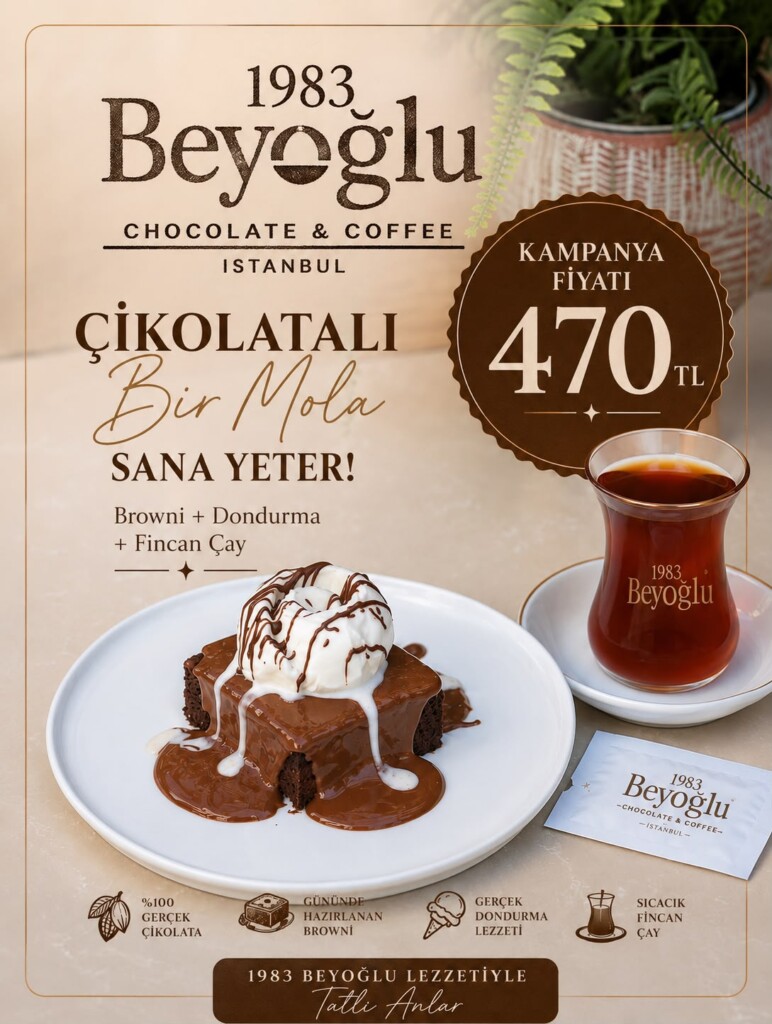 DONDURMALI BROWNİE + FİNCAN ÇAY