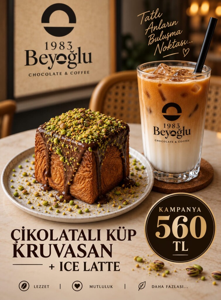 ÇİKOLATALI KÜP KRUVASAN + ICE LATTE